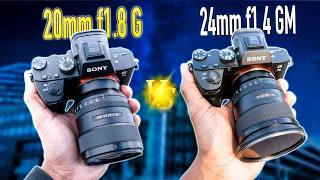 WATCH THIS BEFORE BUYING!! Sony 20mm G F1.8 vs Sony 24mm GM F1.4