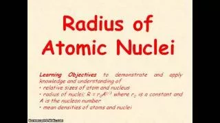 Nuclear Physics 02 - Radius of Atomic Nuclei