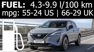 Nissan Qashqai e-Power fuel consumption economy highway autobahn motorway city mpg l/100 km freeway