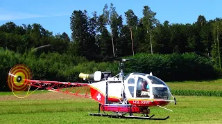 INCREDIBLE DETAILED RC SCALE SA-315B LAMA MODEL HELICOPTER with LED Cockpit