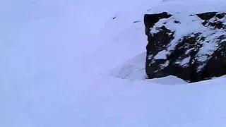 Ski cliff drop in Avoriaz