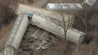 Train carrying hazardous material derails in Michigan