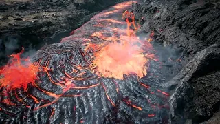 Volcano Eruptions, Molten Lava with Heavy Metal Music