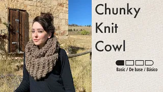 Chunky Knitted Cowl Tutorial | Continental Knitting Style | Beginner Level Knit Project