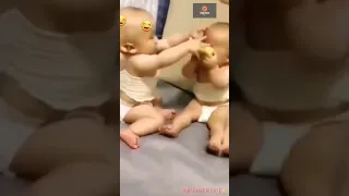 cute twin baby😍😍 funny🤣 quarrel 😈🤔.. #funny #shorts#viral#cute #trending#funnyvideo #quarrels#short