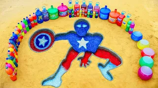 EXPERIMENT How to make Captain America Spiderman with Orbeez from Big Coca Cola vs Mentos & Popular