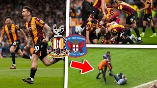 INCREDIBLE ATMOSPHERE, PITCH INVADERS in PLAY OFF 1st LEG at Bradford City vs Carlisle United Vlog