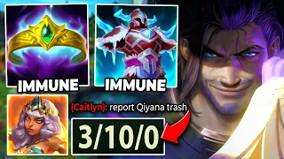 I made Qiyana go 0/10 with Full Tank Sylas (Immune to Damage)