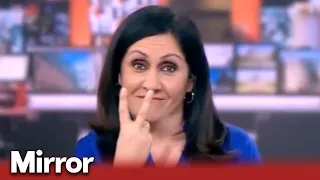 New clip of BBC News presenter caught giving middle finger emerges