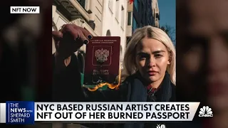 Russian artist living in N.Y.C. burns passport to protest Putin's invasion