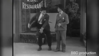 Laurel and Hardy funny fight.