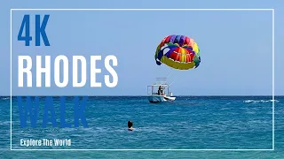 Rhodes, Greece 4K - Walk in Elli Beach | 그리스 로도스 해수욕장