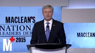 Trudeau attacks Harper for discouraging voters: Maclean's debate