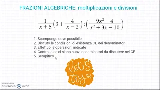 Esercizio: frazioni algebriche - moltiplicazioni e divisioni