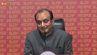 BJP National Spokesperson Dr. Sudhanshu Trivedi addresses press conference at BJP HQ, Delhi.