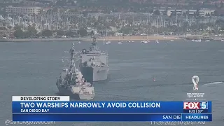 Two Warships Narrowly Avoid Collision
