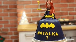 Tort lalka Super Hero Batgirl, Batman Girl, Princess doll cake