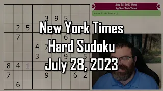 NYT Hard Sudoku Walkthrough | July 28, 2023