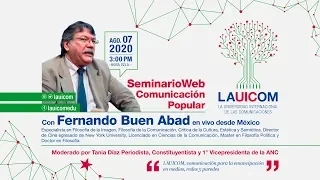 ¡EN VIVO! FERNANDO BUEN ABAD EN EL XIII SEMINARIO WEB "COMUNICACIÓN POPULAR"