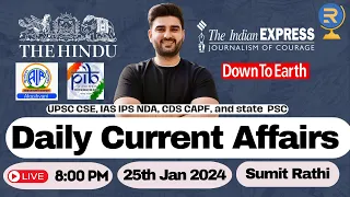 Daily Current Affairs | Hindi & English | Sumit Rathi | 25 Jan-2024 | The Hindu, PIB for UPSC & PSC