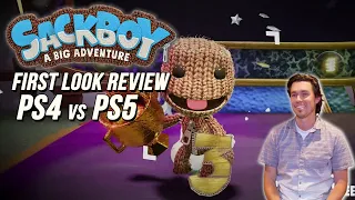 Sackboy A Big Adventure - First Look Review PS4 vs PS5 Graphics