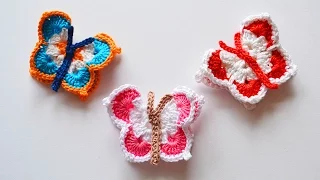 Бабочки крючком, мастер класс. Butterfly crochet.