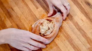 I put a piece of foil in the chicken! Look what will happen! This is the heaviest chicken breast eve