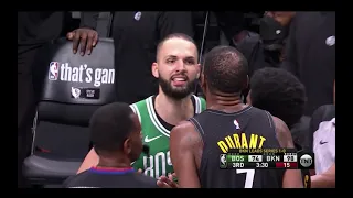 Evan Fournier start trash talking and gets KD MAD! Nets vs. Celtics game 2