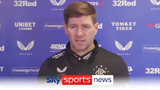 Steven Gerrard reacts to winning SPFL manager of the year for the 20/21 season