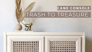 Trash to Treasure Furniture Flip | 80's Cane Console Makeover