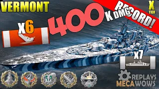 DAMAGE RECORD! Vermont 400k Damage 6 Kills | World of Warships Gameplay 4k