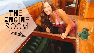 Restoring a 35 Year Old Yacht To Live On - Engine Room Tour - Boat Life Part 1