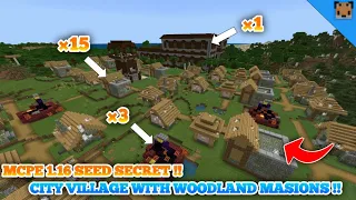 minecraft pe 1.16 seed secret !! - seed found city village & pillage with woodland mansion, portal !