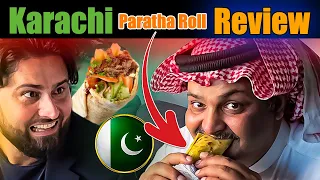 Sheikh sab Loved eating DESI food but he did not like….. 😕😕| Karachi paratha Roll REVIEW by Saudi