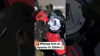 Apache rtr 2004v mileage test 😱🔥                       #apachertr2004v #tvs #motovlog #apache_rtr