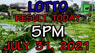 LOTTO RESULT TODAY 5PM DRAW JULY 31, 2021