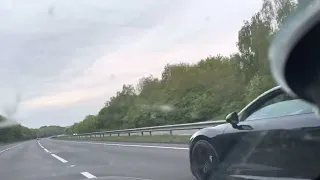 Audi R8 V8 manual coupe Top Gear F1 exhaust overtake.