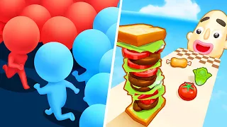 Satisfying Mobile Games ... Sandwich Run, Sandwich Runner, Help Me Tricky Puzzle, Count Masters