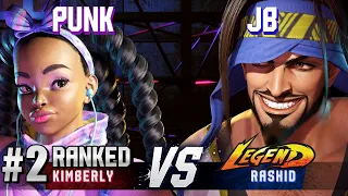 SF6 ▰ PUNK (#2 Ranked Kimberly) vs JB (Rashid) ▰ High Level Gameplay