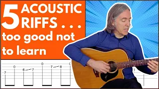 5 ACOUSTIC Guitar RIFFS You MUST Learn!