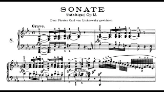 Beethoven - Piano Sonata No. 8 in C minor "Pathétique", op 13 (Audio+Sheet) [Cziffra]