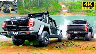 Jeep Rubicon & Ford Velociraptor 6X6 | OFFROAD CONVOY | Forza Horizon 5 | RTX 3090 | Steering Wheel