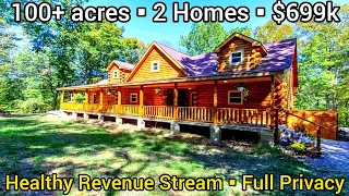 Tennessee Farmhouse For Sale | Acreage Log Cabins | Tennessee Property For Sale | 100+ acres