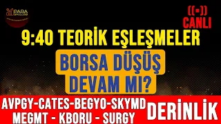 BORSA DÜŞÜŞ DEVAM MI? 9 40 T EŞLEŞME #avpgy #surgy #megmt #cates #begyo #borsa canlı son dakika