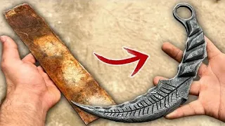 Forging Stunning Damascus Karambit Knife | Metal Craft. #trending #youtubeshorts #fyp