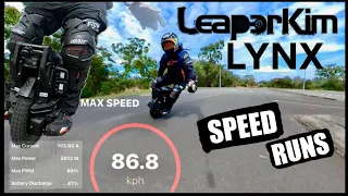 LEAPERKIM LYNX - SPEED RUNS. Top Speed 53mph, Max PWM 89% - My first test with HIGH SPEED mode.