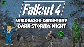 Fallout 4 Cemetery - Heavy Rain & Thunderstorm Sounds - Dark Night Apocalypse Ambience, Sleep, Study