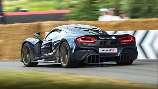 Hennessey Venom F5 Accelerations, Flaming Up Shifts & 1800HP Twin-Turbo 6.6L V8 Engine Sound!