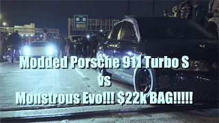 Modded Porsche 911 Turbo S vs Modded Evo! $22,000💰 POT!