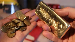 [Metall Schmelzen] 10 Cent Münzen zum Barren schmelzen [4K]